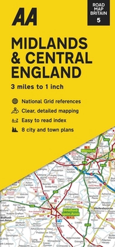 Wegenkaart AA 05 Midlands & Central England 1:200 000 - cover