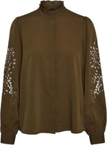 Vero Moda Blouse Vmvica Ls Shirt Wvn Ga 10253642 Dark Olive Dames Maat - M