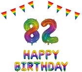 82 jaar Verjaardag Versiering Pakket Regenboog