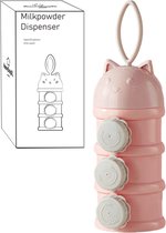 Melkpoedertoren Melkpoeder Toren - Roze - Flesvoedingsaccessoires - Babyvoeding Bewaarbakjes - Doseerdoosjes - Kraam cadeau - BPA vrij
