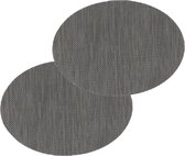 Set van 4x stuks placemats Maoli zwart kunststof 48 x 35 cm - 48 x 35 cm - Tafel onderleggers
