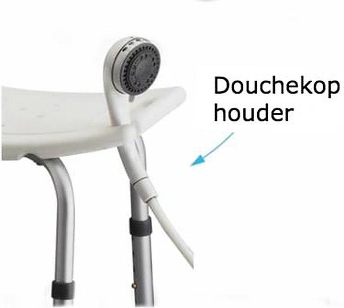 Douchekruk in hoogte verstelbaar met douchekop houder en handgrepen