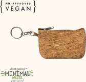 green-goose® Kleingeld Portemonnee met Sleutelhanger | Grof | 10 x 6 x 1 cm | 100% Natuurlijk Kurk | Unisex | Duurzaam | Biologisch Afbreekbaar