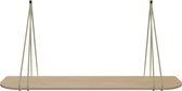 Leren split-plankdragers - Handles and more® - 100% leer - SUEDE JADE - set van 2 / excl. plank (leren plankdragers - plankdragers banden - leren plank banden)