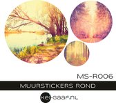 Muurstickers – rond -  bomen bos - set 3 stuks - zelfklevend - groot - makkelijk plakken - top kwaliteit –trendy – hip – muurcirkel – afm. 75 cm - 50 cm – 30 cm