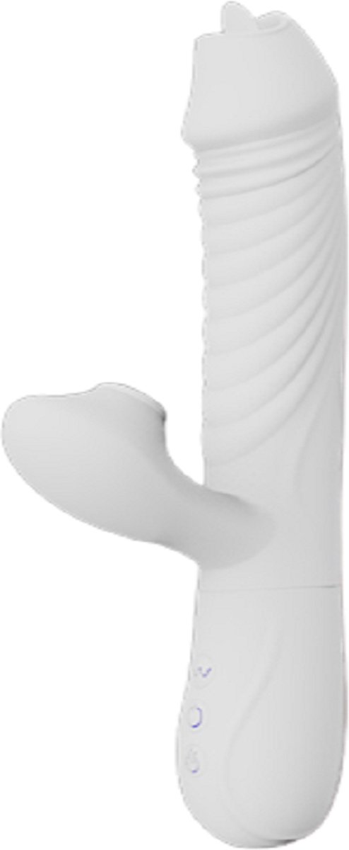 Goedkoopste TipsToys Dildos Vibrator - Anny Verwarming Zuig Lik - Vrouwen Cadeau Seksspeeltjes Wit