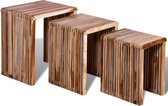 Bijzettafel set 3-delig gerecycled teak