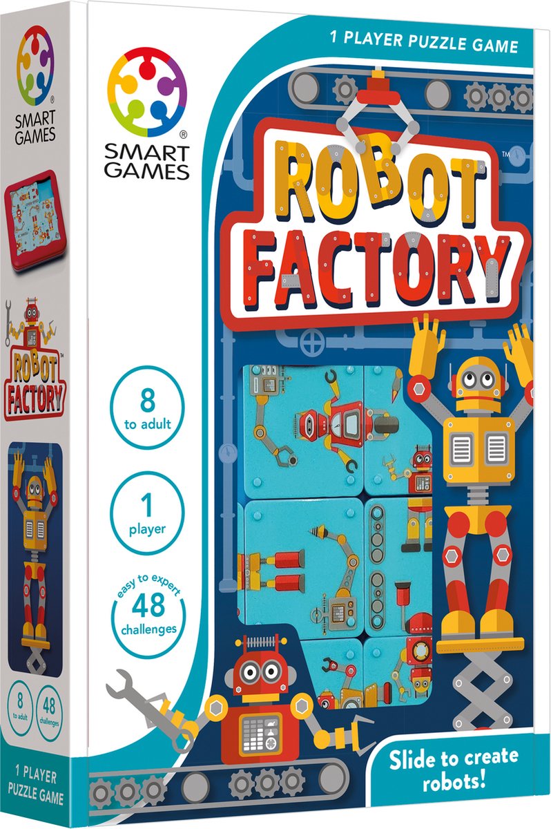 SmartGames - Robot Factory - Schuifpuzzel met 48 opdrachten