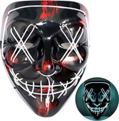 Pico NL® LED Masker Glow in the Dark Wit - Halloween en Carnaval Masker - Purge Masker - 4 Standen