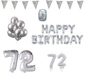 72 jaar Verjaardag Versiering Pakket Zilver
