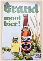 BRAND BIER - Reclamebord van metaal METALEN - WANDBORD - MUURPLAAT - VINTAGE - RETRO - HORECA- BORD-WANDDECORATIE -TEKSTBORD - DECORATIEBORD - RECLAMEPLAAT - WANDPLAAT - NOSTALGIE -CAFE- BAR 