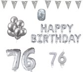 76 jaar Verjaardag Versiering Pakket Zilver