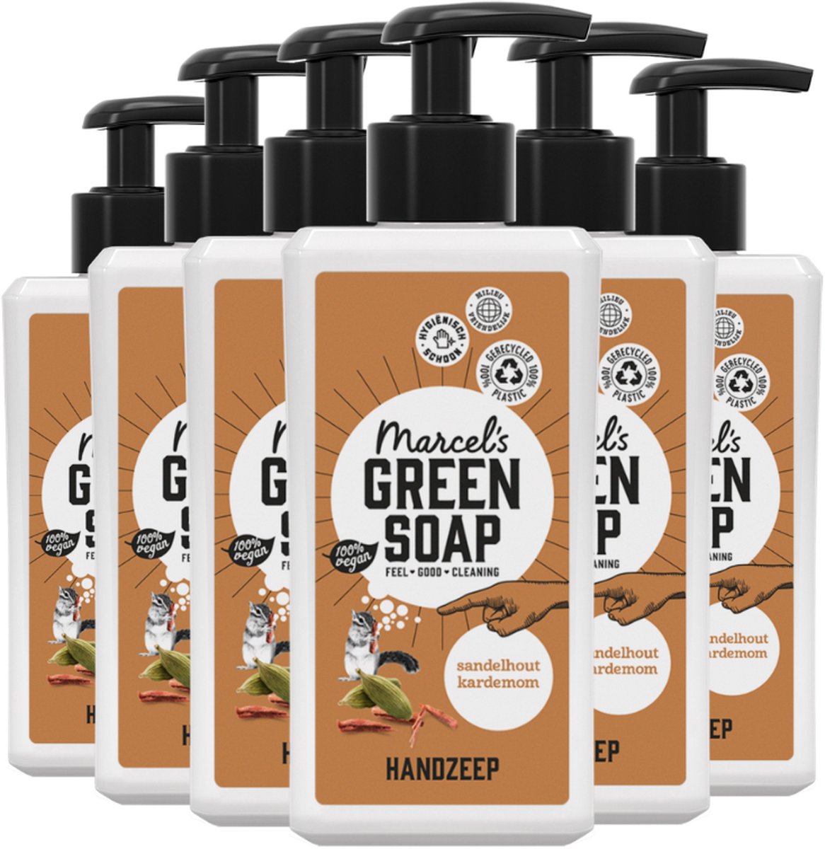 Marcel's Green Soap Handzeep Sandelhout & Kardemom - 6 x 250 ml | bol.com