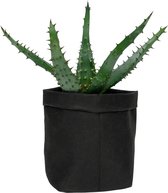 QUVIO Plantenzak - Bloempot voor binnen - Plantenbak - Tuinieren - Bloemen - Plantenpot - Planten houder - Milieuvriendelijk - Kraftpapier - 9 x 9 x 15 cm (lxbxh) - Zwart
