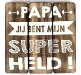 Tekst bord 20x20 papa superheld naturel