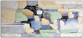 Schilderij abstract pastelkleuren 140 x 70 - Artello - handgeschilderd schilderij met signatuur - schilderijen woonkamer - wanddecoratie - 700+ collectie Artello schilderijenkunst