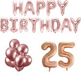 25 jaar Verjaardag Versiering Ballon Pakket Rosé Goud
