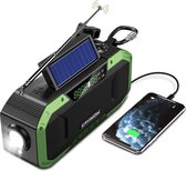 Solar Noodradio – Opwindbaar - Dynamo – Op Batterijen - Voor Rampen – Survival – Noodpakket Oorlog - Zaklamp