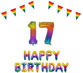 17 jaar Verjaardag Versiering Pakket Regenboog