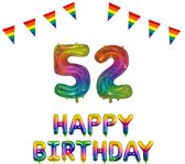 52 jaar Verjaardag Versiering Pakket Regenboog