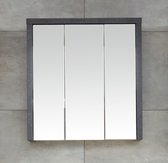 BayMale spiegelkast 3 deuren honing eiken decor, beton decor.