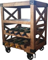 Wijnkast 60x45x80 cm mangohout en metaal