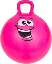 Skippybal smiley roze 45 cm - Skippybal roze 45 cm - skippybal roze - skippybal kinderen - skippybal - skippybal 3 jaar - skippybal grappig gezicht - Hopper bal - springbal 45 cm -