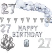 27 jaar Verjaardag Versiering Pakket Zilver XL