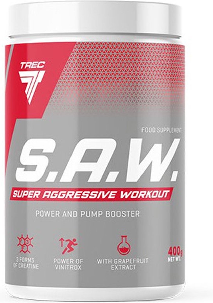 Super Aggressive Preworkout (SAW) - Trec Nutrition - 400g black currant/lemon