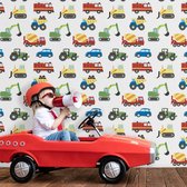 Rouleau de papier peint tracteurs, Voitures et camions | 10 mètres / 53 cm de large