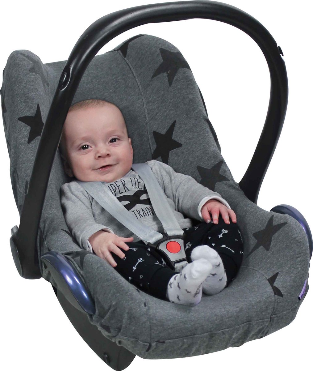 Dooky Seat Cover 0+ Autostoel hoes Grey Star - Universele Autostoelhoes Maxi Cosi CabrioFix, Maxi Cosi hoes Pebble, Maxicosi hoes, Cybex en meer - Autostoelhoes Baby Universeel – foto 3