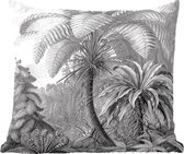 Sierkussens - Kussentjes Woonkamer - 40x40 cm - Planten - Zwart wit - Design - Illustratie - Botanisch