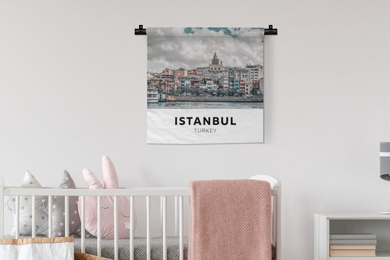 Wandkleed - Wanddoek - Istanbul - Turkije - Huis - 60x60 cm - Wandtapijt