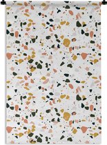 Wandkleed - Wanddoek - Oranje - Roze - Terrazzo - 120x180 cm - Wandtapijt