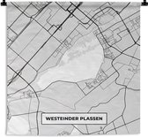 Wandkleed - Wanddoek - Nederland - Westeinder Plassen - Plattegrond - Stadskaart - Kaart - 180x180 cm - Wandtapijt