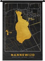 Wandkleed - Wanddoek - Kaart - Plattegrond - Stadskaart - Nederland - Nannewijd - 60x90 cm - Wandtapijt