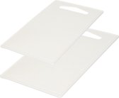 Kunststof snijplanken set van 2x stuks wit 27 x 16 en 36 x 24 cm - Keuken/Koken accessoires