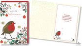 Lannoo Cards • Luxe dubbele Kerstkaarten • 6 stuks • Goud-foliedruk • Preegdruk/reliëf • Beste Wensen • (6 x €2.95)