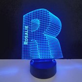 3D LED Lamp - Letter Met Naam - Rosalie