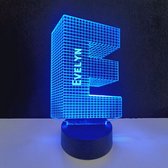 3D LED Lamp - Letter Met Naam - Evelyn