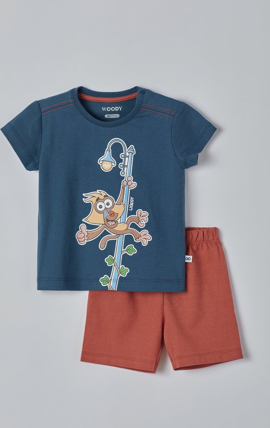 Pyjama Woody bébé unisexe - bleu vintage - singe mandrill - 221-3-PSU- S/873 - taille 62