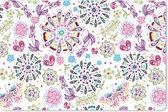Muismat - Mousepad - Regenboog - Bloemen - Vlinder - Design - 27x18 cm - Muismatten