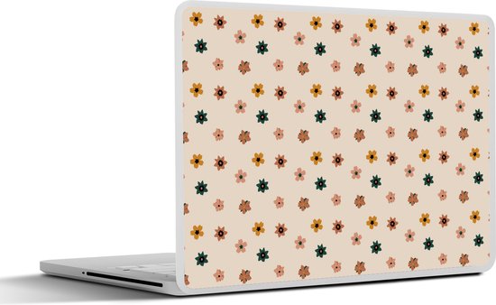 Sticker ordinateur portable - 14 pouces - Fleurs - Motifs - Pois