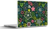 Laptop sticker - 10.1 inch - Bladeren - Patronen - Bloemen - 25x18cm - Laptopstickers - Laptop skin - Cover