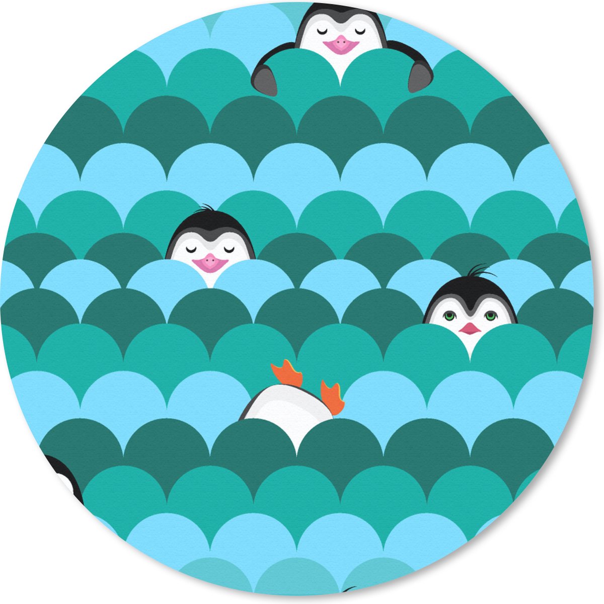 Muismat rond 20x20 cm - Mousepad Cirkel - Pinguïn - Design - Ronde muismatten
