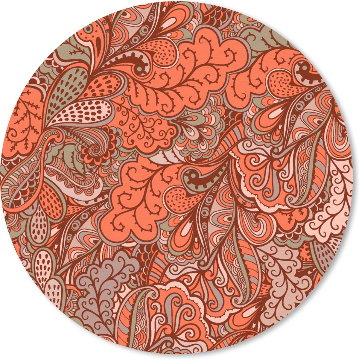Muismat rond 30x30 cm - Mousepad Vintage - Flora - Patronen - Ronde muismatten