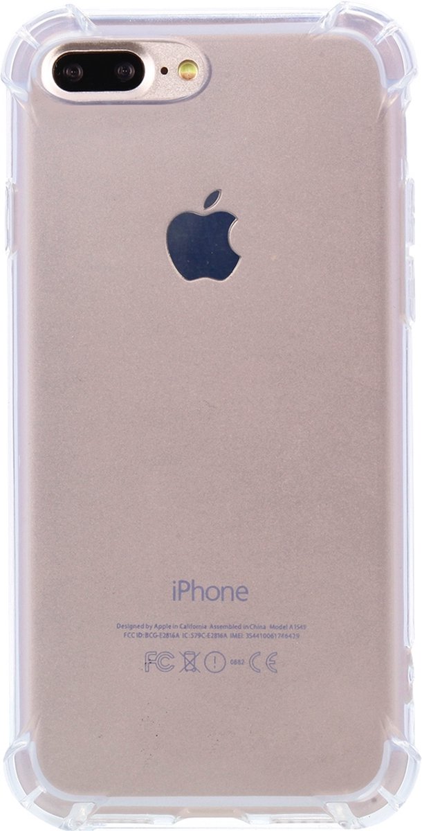 Mobigear Doorzichtig Hoesje geschikt voor Apple iPhone 8 Plus Telefoonhoesje Flexibel TPU | Mobigear Cushion Backcover Shockproof | Doorzichtig Telefoonhoesje iPhone 8 Plus | Schokbestendig iPhone 8 Plus Telefoonhoesje | Anti Shock Proof -