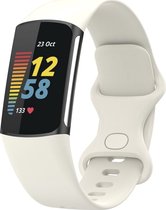 Mobigear Siliconen Watch bandje geschikt voor Fitbit Charge 5 Bandje Druksluiting | Mobigear Classic - Sterrenlicht
