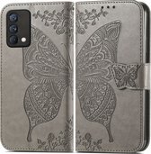 Mobigear Telefoonhoesje geschikt voor Realme GT Master Edition Hoesje | Mobigear Butterfly Bookcase Portemonnee | Pasjeshouder voor 2 Pasjes | Telefoonhoesje voor Pinpas / OV Kaart / Rijbewijs - Grijs
