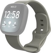 Mobigear Siliconen Watch bandje geschikt voor Fitbit Versa 3 Bandje Druksluiting | Mobigear Classic - Grijs